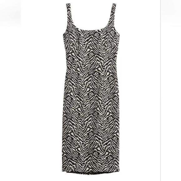 Banana Republic NWT Brocade Fitted Animal Print Sheath Dress Zebra XS… - Picture 8 of 13